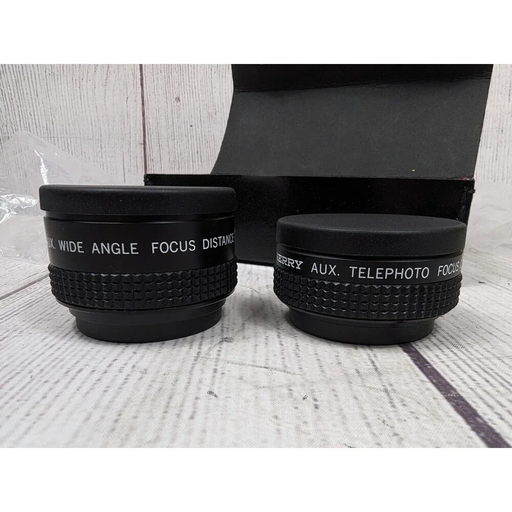 Set Of 2 Cherry Aux Wideangle Focus Distance 6FT 2M Japan W/caps Telephoto C35mf